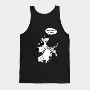 TATTOED CAT BECAME A TIGER BACK PRINT Tank Top